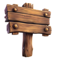 a wooden signpost on a transparent background png