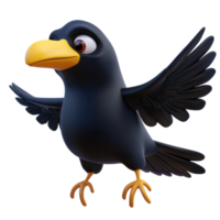 cartoon crow isolate on transparency background png