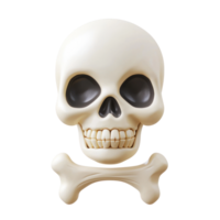 a skull with a bone on a transparent background png
