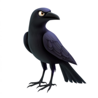 a black crow standing on a white background png