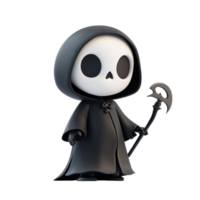 Cute Death or Grim Reaper isolate on transparent background png
