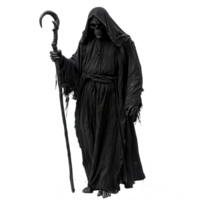 a grim reaper with a scythe on a transparent background png
