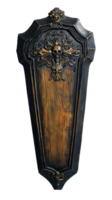 a coffin with a skull on it isolate on transparency background png