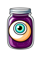 Halloween Oriented Eyeball In A Jar Or On A Plate Composition Optimized For Tank Top, Leggings, Cool Sticker, Art Print, Throw Pillow png