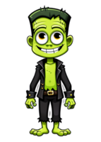 Halloween Decorated Funny Frankenstein With A Smile Illustration Best For Jersey, Bucket Hats, Laptop Sticker, Framed Print, Throw Blanket png
