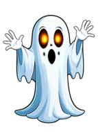 Halloween Themed Ghost In A Shape And Mood Graphic Element Suitable For Casual Wear, Men's Clothing, Bumper Sticker, Wall Art, Acrylic Block png