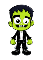 Halloween Oriented Happy Frankenstein With Friends Composition Made For Tank Top, Leggings, Car Sticker, Wall Art, Acrylic Block png