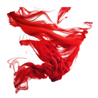 Crimson Fabric Floating Gracefully on Transparent Canvas A Captivating Display of Fluid Elegance png