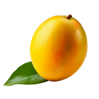 A ripe, vibrant mango depicted in full detail, rendered on a transparent background for versatile use. png