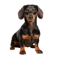 Dachshund breed dog displayed in its entirety against a clear, transparent backdrop for versatile use. png