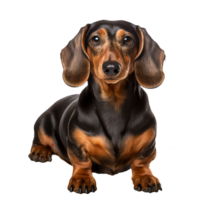 A full-body illustration of a Dachshund dog displayed against a transparent backdrop, showcasing its long silhouette and distinct features. png