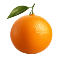 A whole tangerine with its vibrant orange skin, displaying its full round shape, is set against a transparent backdrop. png