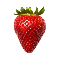 Strawberry with complete details displayed against a clear backdrop, featuring vivid red color and seed texture. png