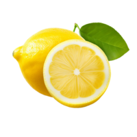 Full-body lemon graphic, vivid, detailed, with a fresh look, isolated on a transparent background for versatile use. png