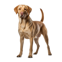 A full-body image of a Labrador retriever dog, poised and looking friendly, set against a transparent backdrop. png