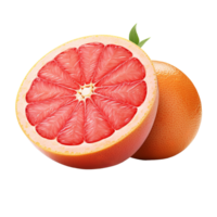 Grapefruit illustration, complete representation of the citrus fruit, displayed on a clear backdrop. png