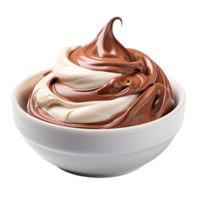 chocolate cream in a bowl isolated on transparent background png