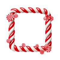Frame made of candy cane isolated on transparent background png