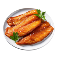 Fried fish fillets isolated on transparent background png
