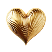 Gold heart isolated on transparent background png