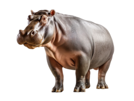 Full body of hippopotamus isolated on transparent background png