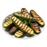 Grilled zucchini isolated on transparent background png