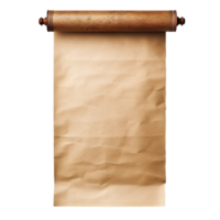 Old paper scroll isolated on transparent background png