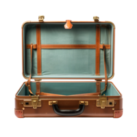 Opened retro suitcase isolated on transparent background png
