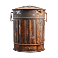 Old Garbage Can isolated on transparent background png