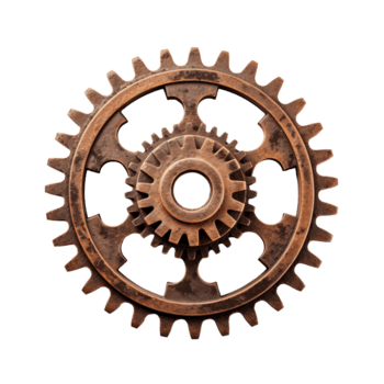 oxidado velho roda dentada roda isolado em transparente fundo png