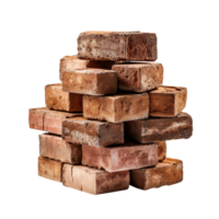 Stack of bricks isolated on transparent background png