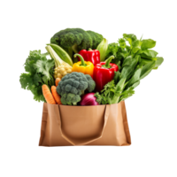 Vegetables in a paper bag isolated on transparent background png