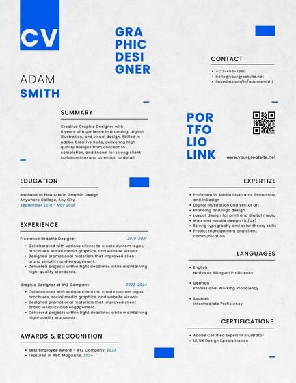 Simple Modern Graphic Designer Resume Template