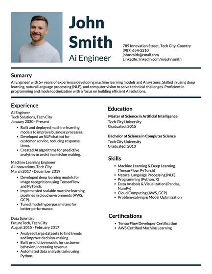 Ai Engineer Resume 