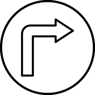 Turn right Icon Design Illustration