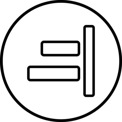 Right alignment Icon Design Illustration