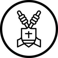 Shield with spear Icon Design Illustration vector