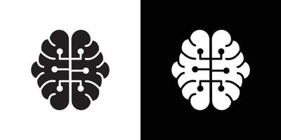 Artificial intelligence icon flat thin line illustration vector