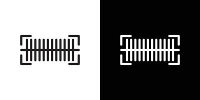 Bar code scanner icon flat thin line illustration vector