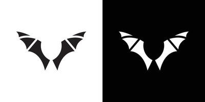 bat wing icon flat thin line illustration vector