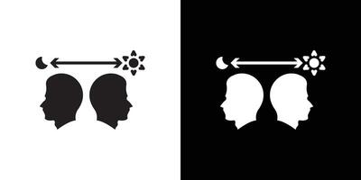 Circadian rhythms icon flat thin line illustration vector