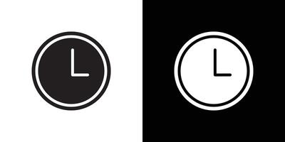 Clock icon flat thin line illustration vector