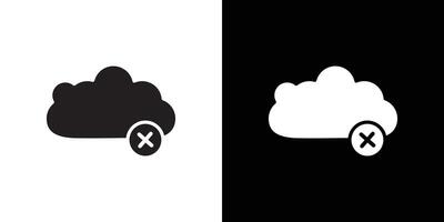 cloud sync disable icon flat thin line illustration vector