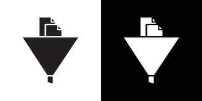 Data filtering icon flat thin line illustration vector