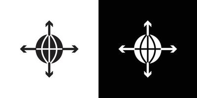 Globalization icon flat thin line illustration vector