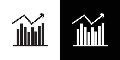 graph chart icon flat thin line illustration vector