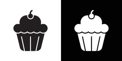Muffin Icon flat thin line illustration vector