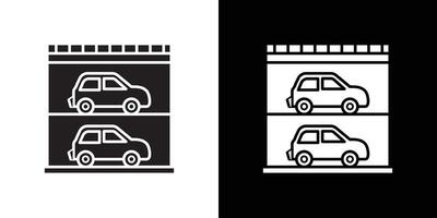 Multi Storey Parking icon flat thin line illustration vector