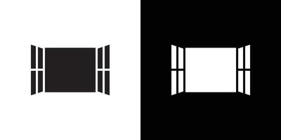 Open windows icon flat thin line illustration vector