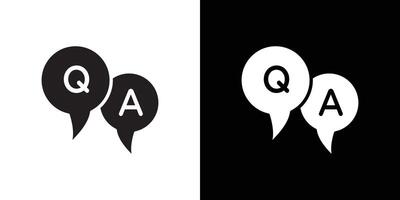 Questions and answers icon flat thin line illustration vector